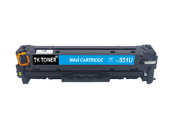 TK TONER 531U - CE411A - CC531A - CF381A ÜNİVERSAL 2,6K TONER MAVİ - Thumbnail